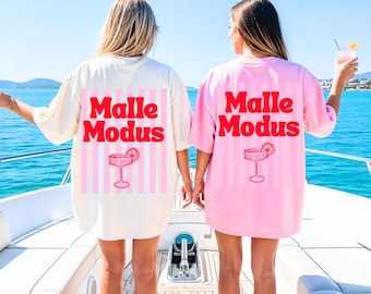Malle Shirt, Malle Mode, Malle T-shirt, Mallorca Shirt, Beer Shirt, Ballermann Outfits, personalized, women's, hen party, pink red