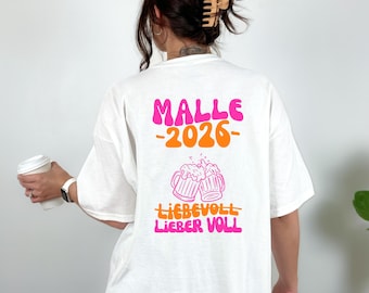 Malle Shirt, Backprint, Malle 2026, Malle Shirts, Malle T Shirt, personalisiert, Mallorca Shirts, Bier Shirt, Sauf T Shirt, Gruppenshirt