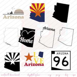 Arizona State Bundle, Arizona Einzigartige SVG, Arizona Zuhause, Arizona Karte, Arizona State svg, Arizona Liebe, Designs für Cricut & Silhouette