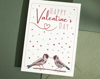 Last Minute Valentine | Two Birds Card | Goldfinch Printable Valentine's Day Card