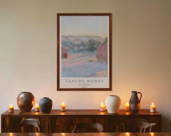 Impresión de Monet "Los pajares" / Les Meules, paisaje impresionista (descarga digital)