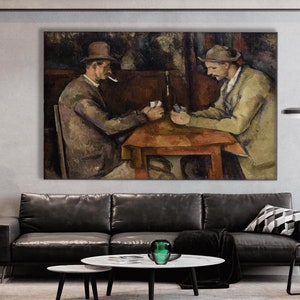 Lienzo artístico de pared de jugadores de cartas, decoración de pared de jugadores de cartas, póster impreso de Paul Cezanne de jugadores de cartas, regalo de lienzo de jugadores de cartas.