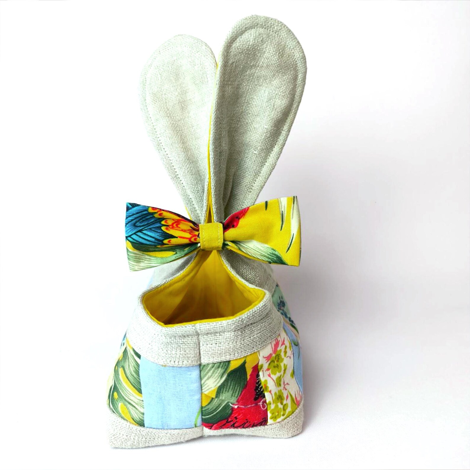 PDF Sewing Pattern – Bunny Ears Easter Basket – Patchwork Fabric Basket ...