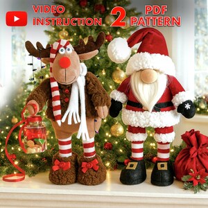 Set di modelli: Babbo Natale misura 33 cm (13") e Rudolph 33 cm (1 3")