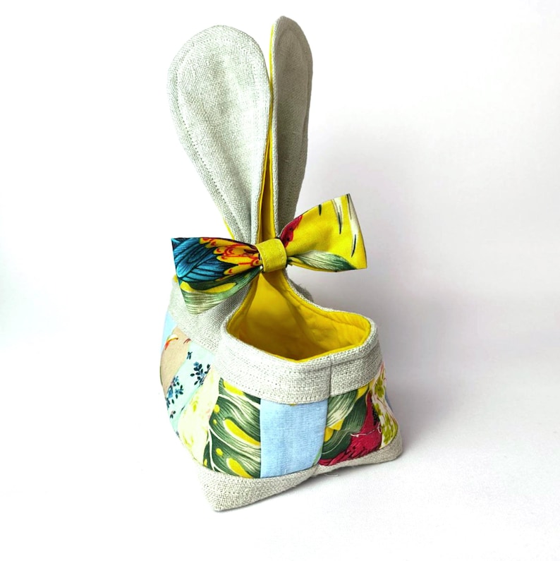 PDF Sewing Pattern – Bunny Ears Easter Basket – Patchwork Fabric Basket ...