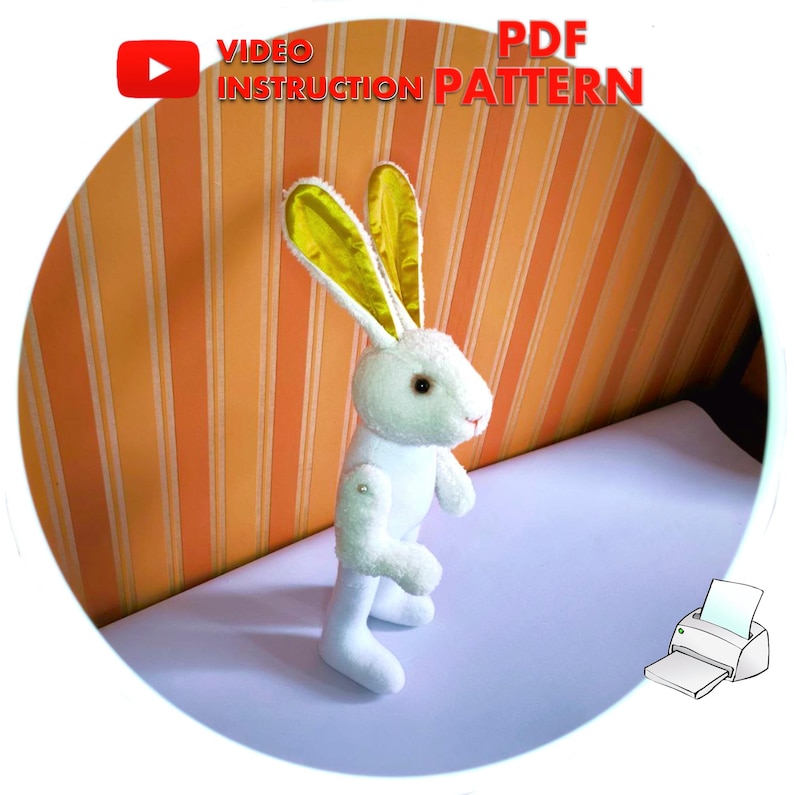 Pdf Sewing Pattern – Basic Rabbit Body 54cm Create a Plush Rabbit and ...