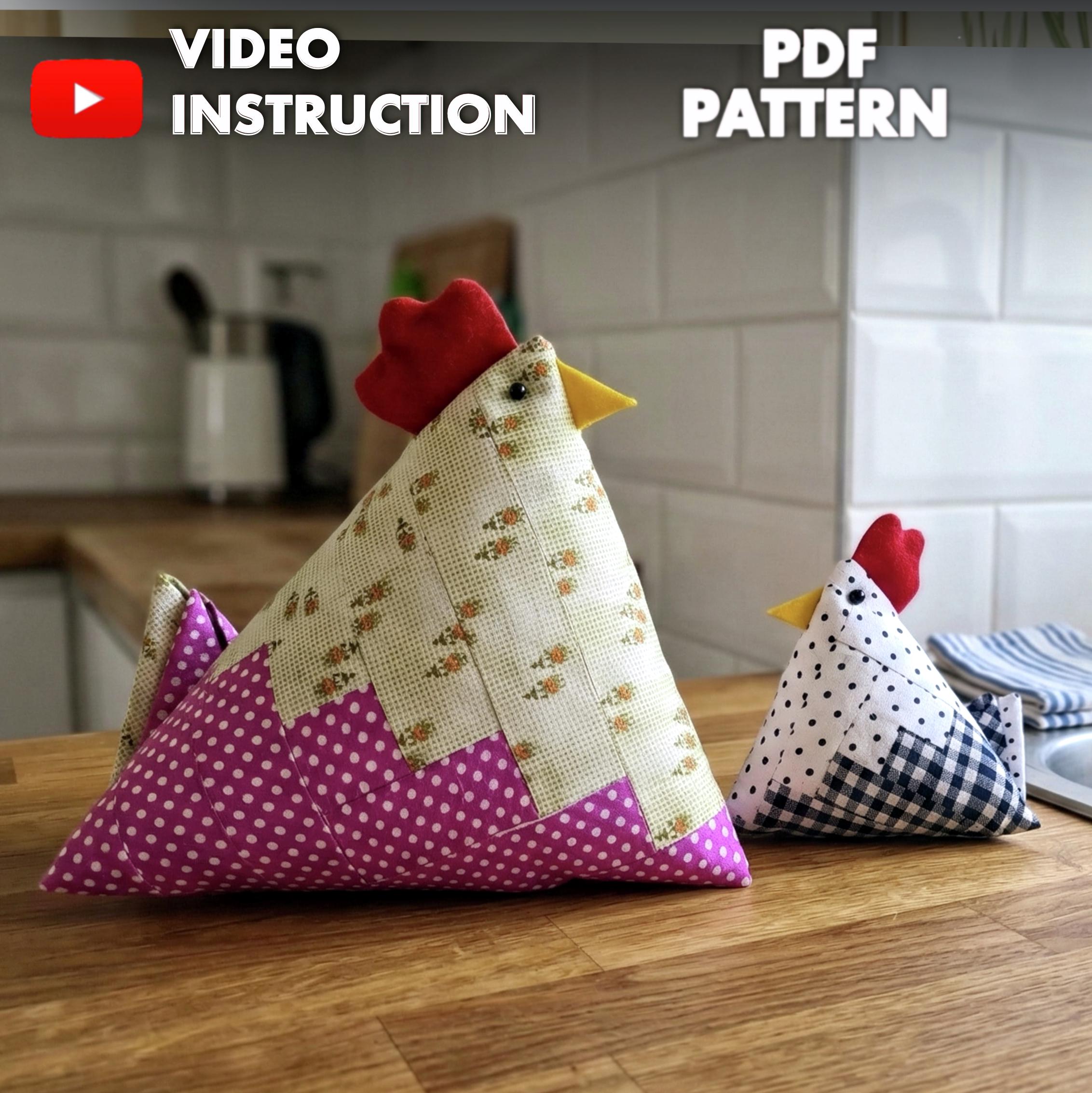 Patchwork Decorative Chicken PDF Pattern (2 Sizes) | Cozy Handmade Home ...