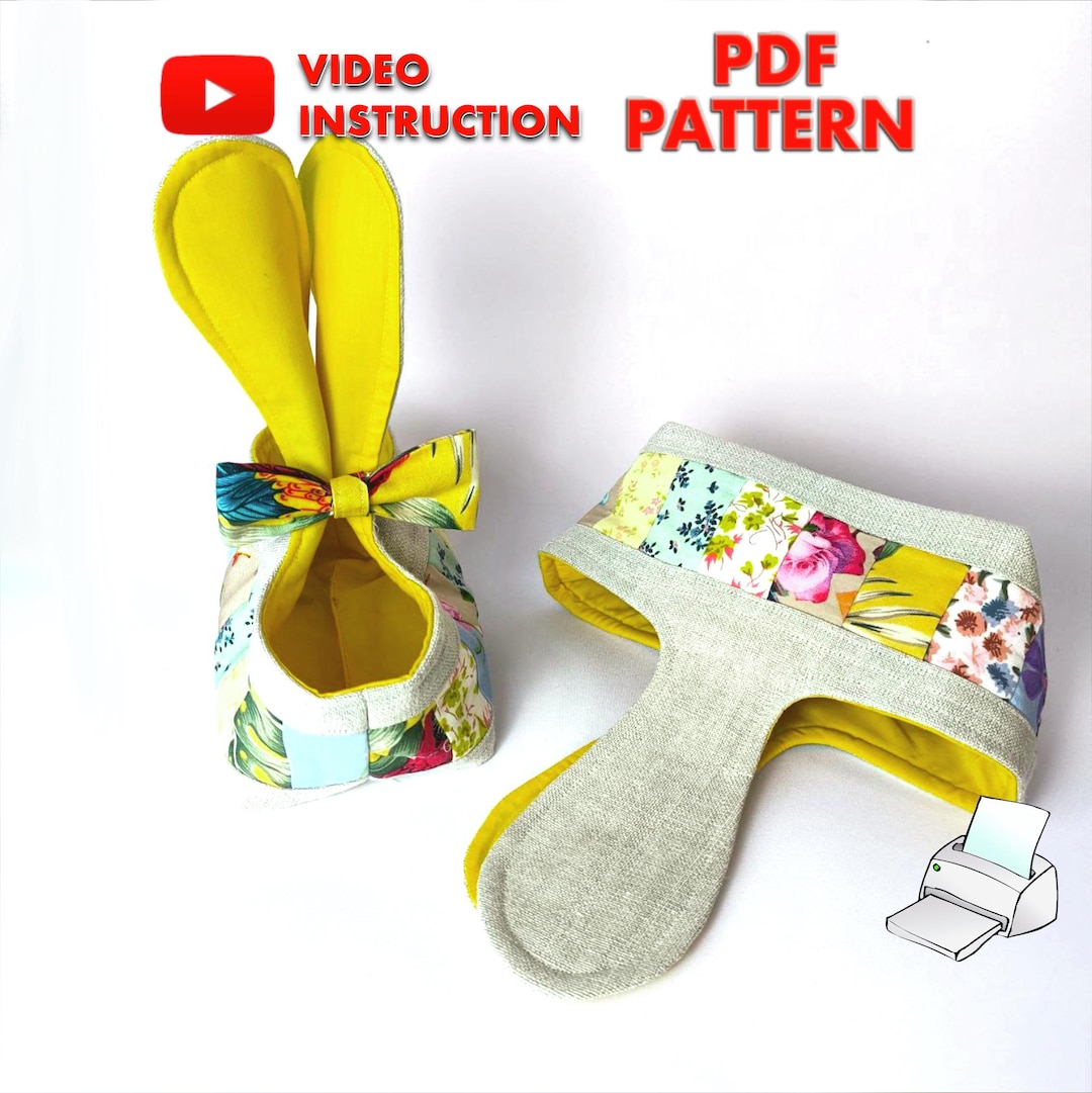 PDF Sewing Pattern – Bunny Ears Easter Basket – Patchwork Fabric Basket ...