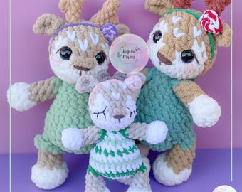 PDF CROCHET PATTERN | Deedee Wee Deer | Amigurumi | Digital Download | Crochet Fawn | Crochet Deer | Crochet Plushie | Pattern | Snuggler