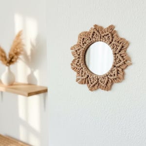Macrame Ring Wall Decor • Boho Wreath • Handmade Cotton Wall Art • mini Frame • Nursery Decor • Boho Home Accent • Single or Set of Two