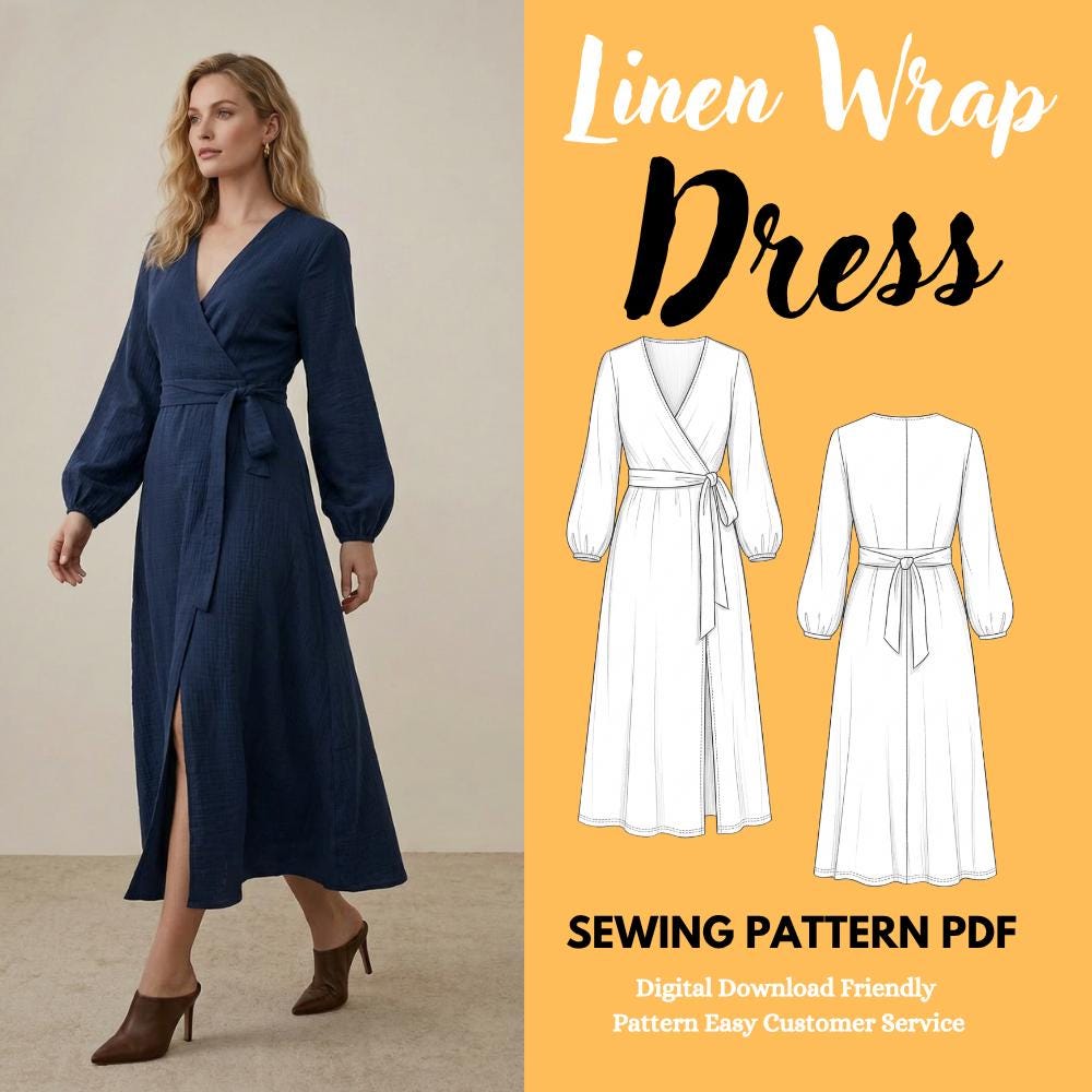 Linen Wrap Dress - Etsy
