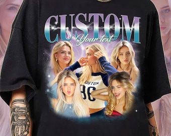 Custom Vintage Bootleg Shirt, 90s Photo Tee, Personalized Couple Gift, Anniversary Shirt, Boyfriend Girlfriend Best Friend Gift PSDD15.C