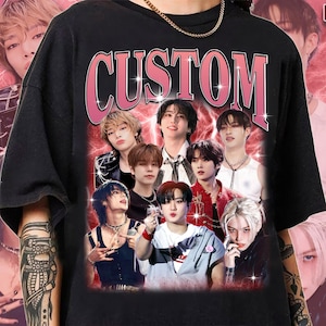 ここで自分だけのKポップシャツのアイデアをカスタマイズ、彼女のためのカスタムKポップブートレグTシャツ、あなたのデザインを挿入、パーソナライズされたシャツ、カスタマイズされたデザインPSDD20.C