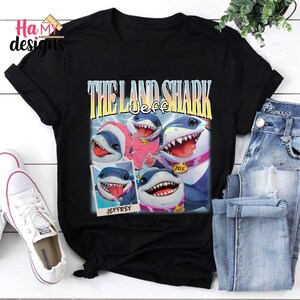 Jeff The Land Hai T-Shirt, Bootleg Jeff Grafik T-Shirt, Lustige Hai Woche Shirt, Meme Liebhaber Geschenk, Cartoon Hai Kleidung PSD035