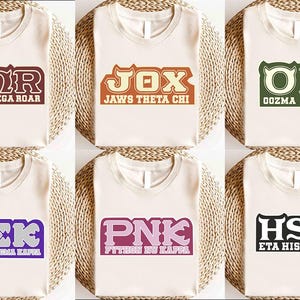 Comfort Colors® Monsters University T-Shirt Oozma Kappa OK MU RoR Omega PNK Fraternity Sorority Shirts Disney Matching Family Tee PSD166-171