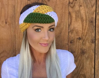Items Similar To Navy Blue Orange White Denver Headband Braid