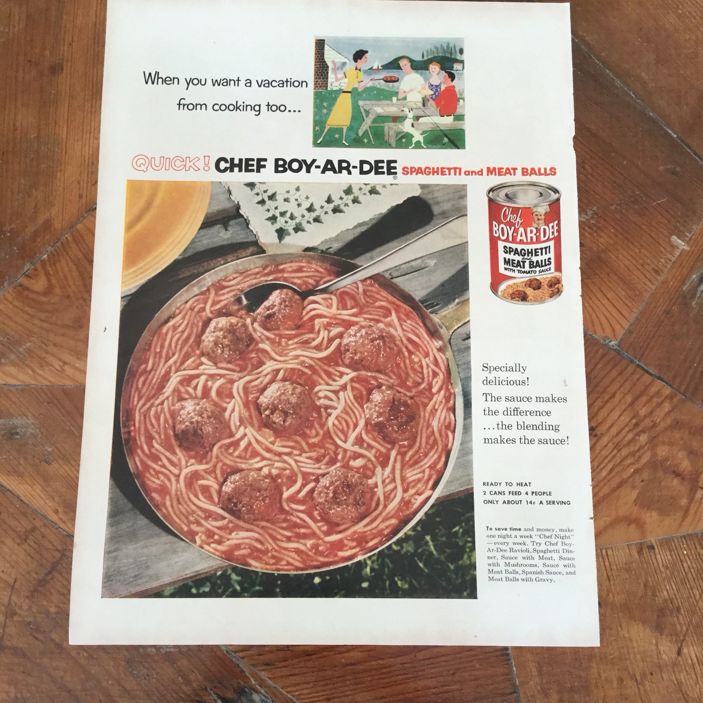 Vintage 1953 Chef Boyardee Boy Ar Dee Spaghetti And Meatballs Etsy