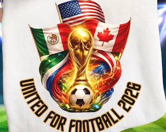 World Cup 2026 PNG, USA Mexiko Kanada Fußballtrophäe, United for Football Design