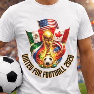 World Cup 2026 PNG, USA Mexico Canada Soccer Trophy, United for Football design