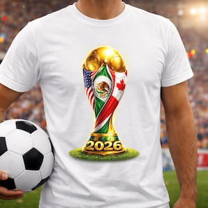 2026 World Cup PNG, USA Canada Mexico Trophy Design, International Football, Patriotic Sports Sublimation