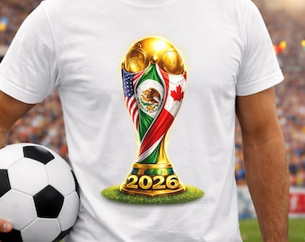 2026 World Cup PNG, USA Canada Mexico Trophy Design, International Football, Patriotic Sports Sublimation
