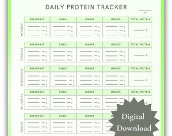 High Protein Tracker, Protein Food Tracker, Macro Meal Tracker, High Protein Foods, High Protein Food Planner, High Protein Meal Planner