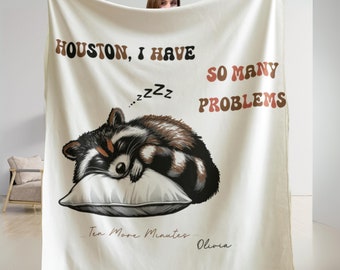 Funny Raccoon Blanket, Sarcastic Blankets, Vintage Raccoon Blanket, Raccoon Lover, Animal Blanket, Trendy Animal Gift, Feral Raccoon Blanket