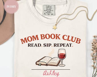 Personalized Book Club Mom Shirt, Comfort Colors Custom Name Tee, Book Lover Gift for Mom, Reading Lover Shirt, Mothers Day Gift