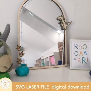 Jongensbevestigingsspiegel SVG, zelfliefde SVG voor jongens, jongenskamerdecor, positieve quote SVG, spiegelsticker voor kinderen, digitaal snijbestand