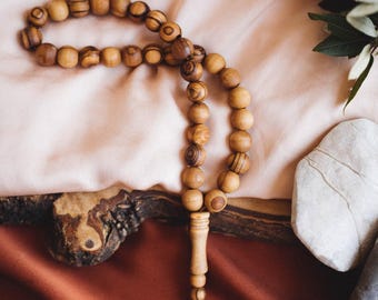 Tasbih mit Olivenholzperlen aus Palästina - 33 Perlen