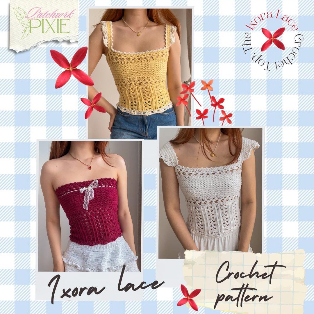 トップス CROCHET COLOR SCHEME MOTIF BUSTIER CROCHET COLOR SCHEME MOTIF BUSTIER