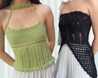 Top de crochet de trébol + alforjas de princesa [PATRÓN DE GANCHILLO PDF]