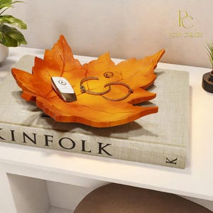 Ahornblatt-Harz-Schmucktablett - Schlüsselhalter, Trockenobstteller, Wohnzimmerdekor, Herbst-Wohnaccessoires, perfektes Geschenk für Naturliebhaber