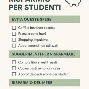 Calendario Finanziario per Studenti – 12 Mesi Stampabile (2025) + BONUS CHECKLIST RISPARMIO