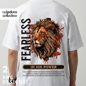 Fearless Christian Men&#39;s PNG | Man of God Streetwear Sublimation Design | Pastor Gift | DTF Print | Religious Digital Download
