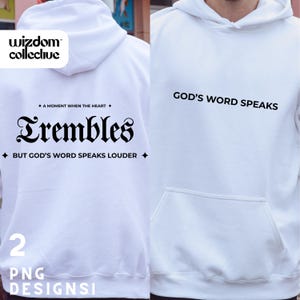 Christian Mens PNG Bundle Streetwear Designs Tshirts Men Religious Png Faith Based Bible Sublimation Designs God&#39;s Word Speaks Louder