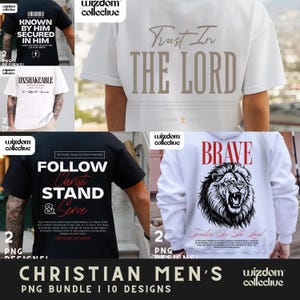 Christian Men&#39;s PNG Bundle – Jesus Clipart, Man of God PNG, Faith Shirt Designs, Religious Graphics, Digital Download