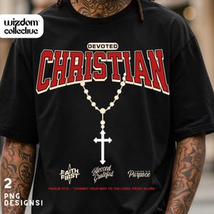 Christian Men&#39;s PNG | Devoted Christian Faith Shirt Design, Retro Religious Graphic, Man of God Sublimation, Easter Pastor Digital Download