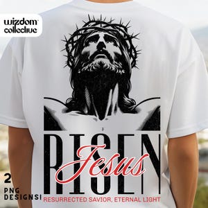 Jesus Risen PNG Design: Christian Easter Digital Download