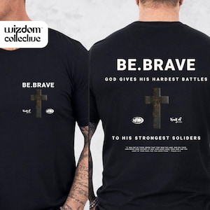 Christian Men&#39;s Easter BE BRAVE PNG Duo, perfect Pastor&#39;s or Deacon Gift, Christian Gift for Men&#39;s Shirt, Man Of God png, Jesus Shirt