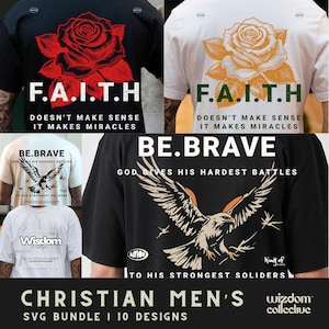 Christian Men&#39;s SVG Bundle | Jesus SVG Designs, Faith-Based Shirt Graphics, Religious Digital Download Pack, Christian SVG Set