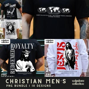 Christian Men’s PNG Bundle – Man of God PNGs, Jesus Clipart, Faith Shirt Graphics, Religious Sublimation Art, Digital Download