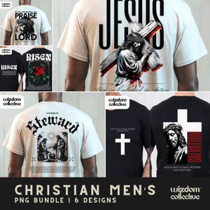 Christian Men&#39;s PNG Bundle, Religious Png Files, Jesus PNG Designs, Christianity Shirt Graphics, Faith-Based PNG Download Pack