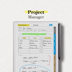 Projektmanagement-Planer (für ReMarkable, iPad, Kindle Scribe), 2026 Interaktives Digitales PDF