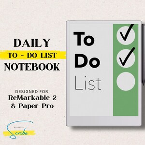 Caderno de lista de tarefas diárias | Versões 2025 e sem data | ReMarkable 1+2, Paper Pro, Kindle Scribe, iPad | 6 cores
