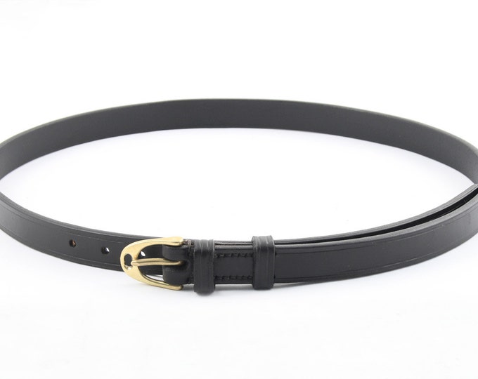 Leather Belt with Imitation Stirrup Buckle