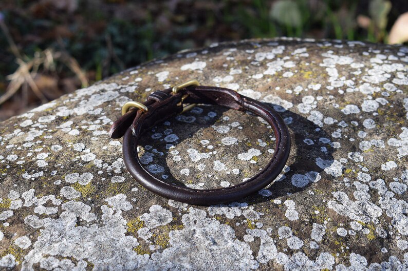 size XS Rolled Leather Dog Collar