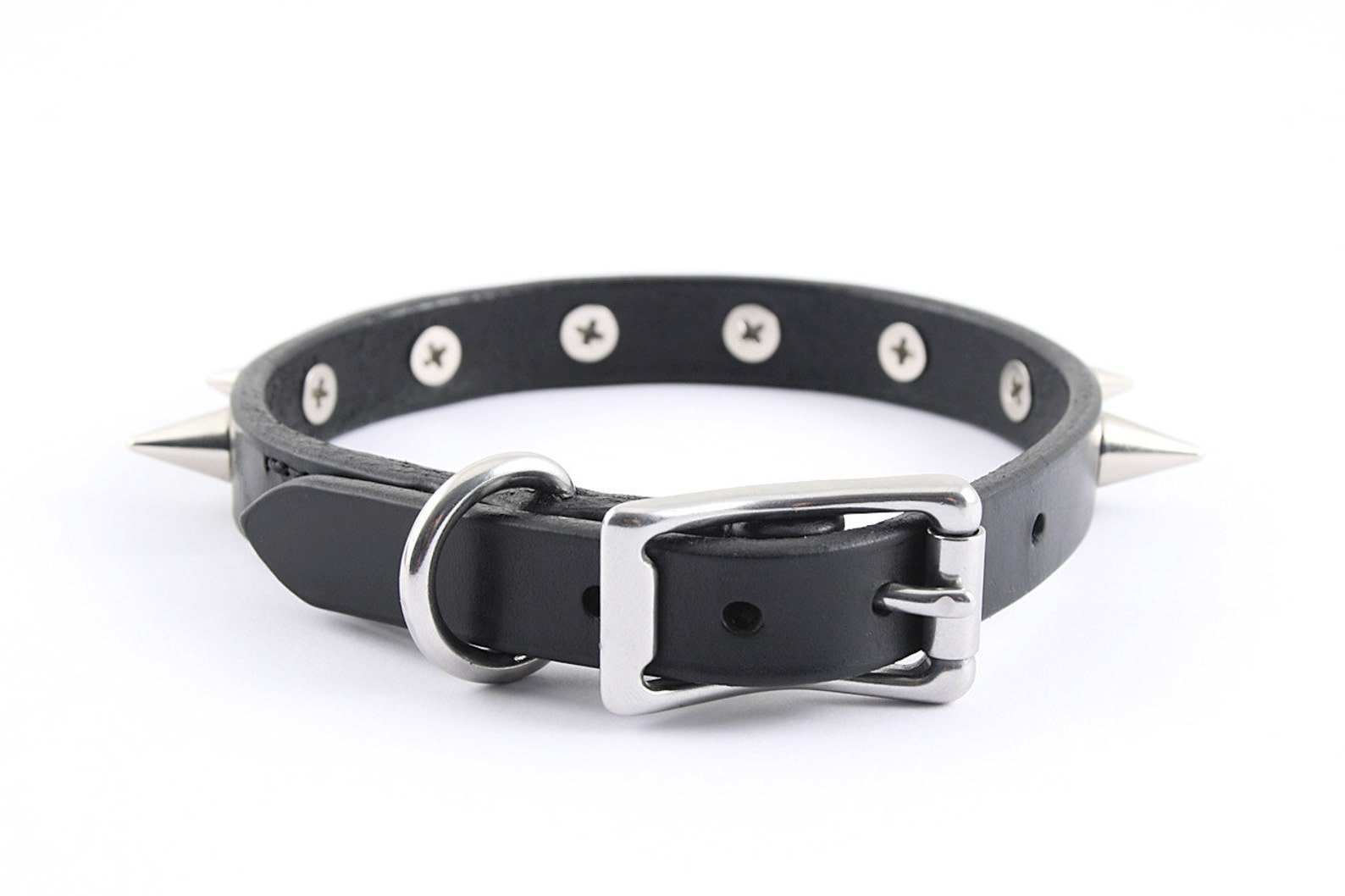 Spiked Leather Dog Collar Size S - Etsy