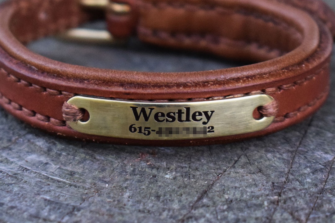 Brass Name Tag for Dog Collar Etsy