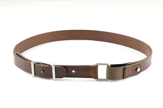 leather belt with elastic insert